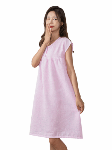롤리팝 여성 시어서커 원피스 홈웨어 엠보 여름잠옷